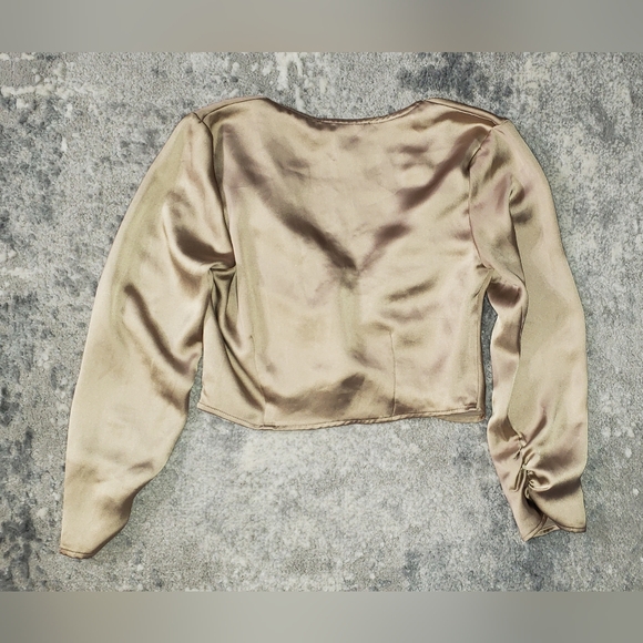 Satin Long Sleeve Crop Top by House Of Harlow 1960 - Picture 2 of 4